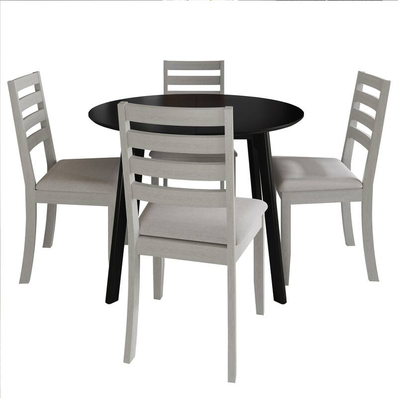 CraftPorch Timeless 4-Piece Chair and Round Table Wooden Dining Set - White