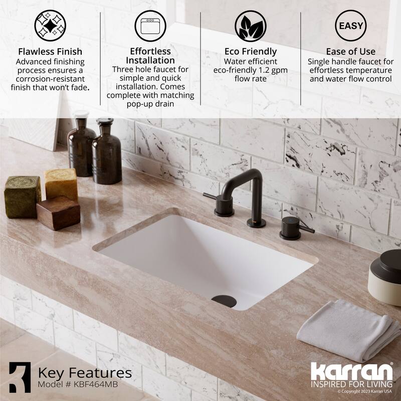 Karran USA KBF464 Tryst 1.2 GPM Widespread Bathroom Faucet
