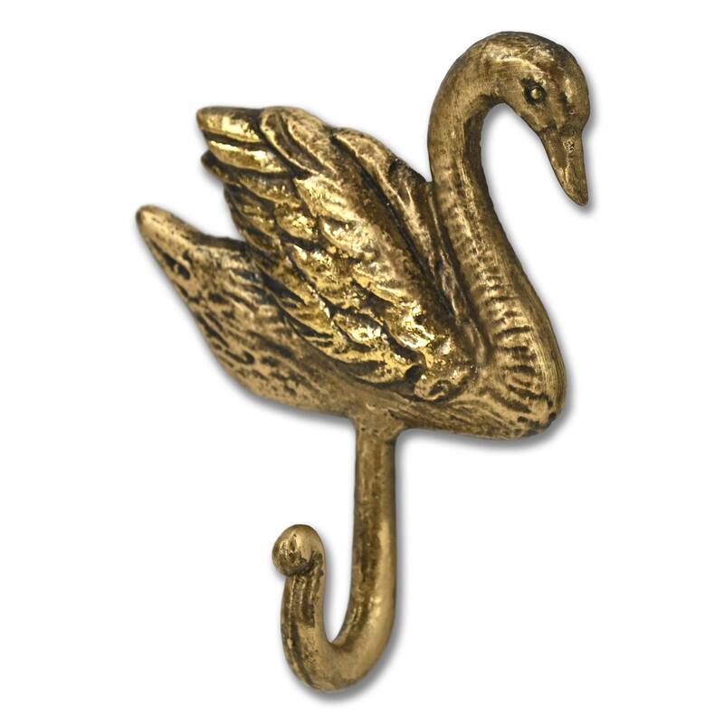 Cybele 5.75" Cast Iron Swan Wall Hook - Gold - N/A