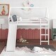 preview thumbnail 16 of 27, Modern Twin Size Wood Loft House Kids Bed with Slide,Guardrails White