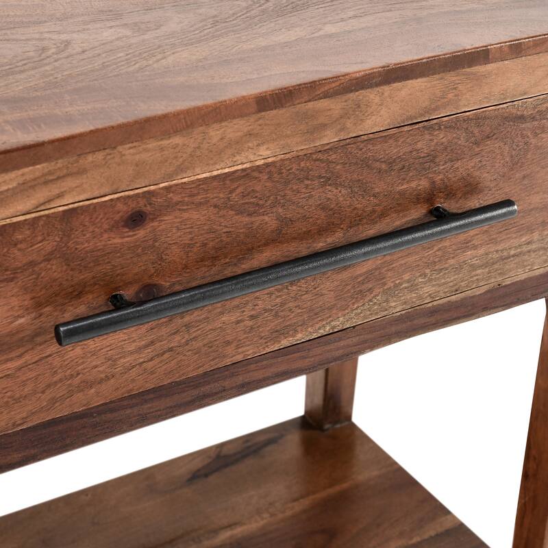 Wren One-Drawer End Table in Natural Brown by Kosas Home - 22Wx13Dx24H