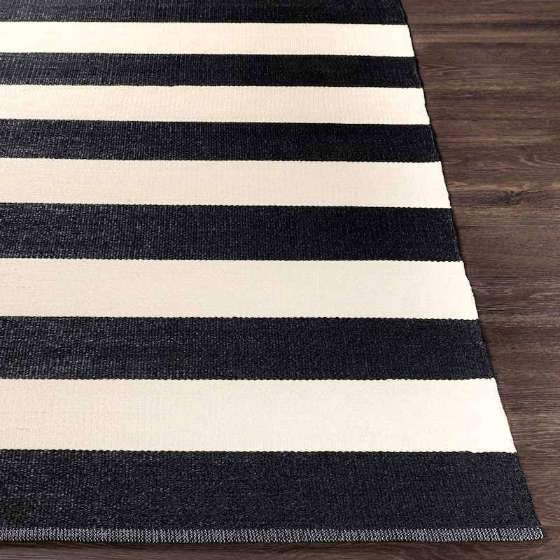 Jonas Hand Woven Casual Stripe Indoor/Outdoor Area Rug