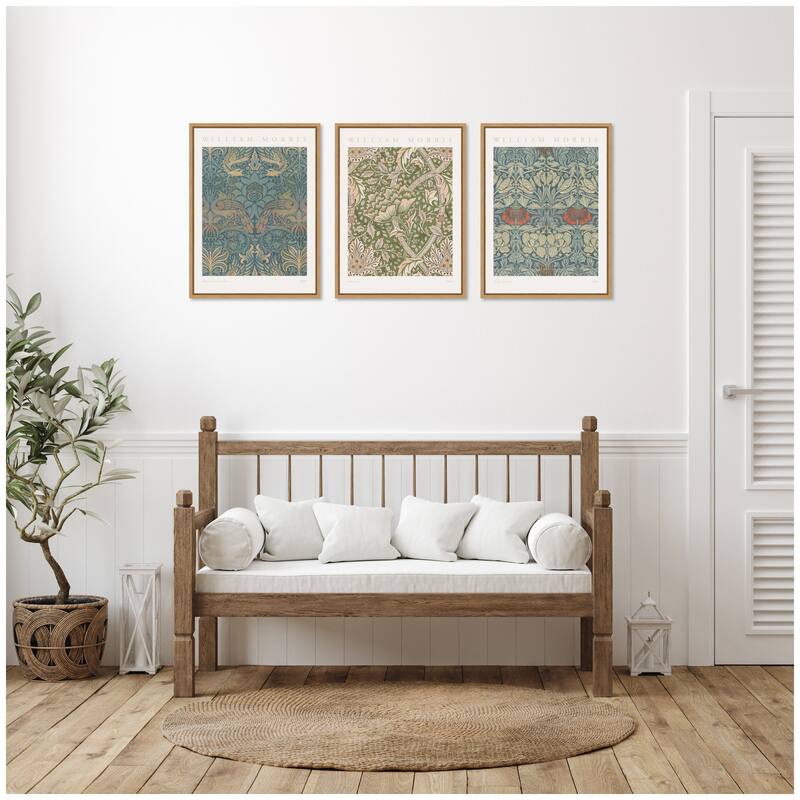 Kate and Laurel Sylvie William Morris Posters - 3 Piece Framed Canvas Art Set by The Art Institute of Chicago