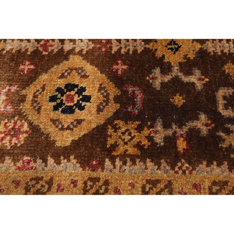 ECARPETGALLERY Hand-knotted Finest Agra Jaipur Dark Brown Wool Rug - 2'6 x 8'0