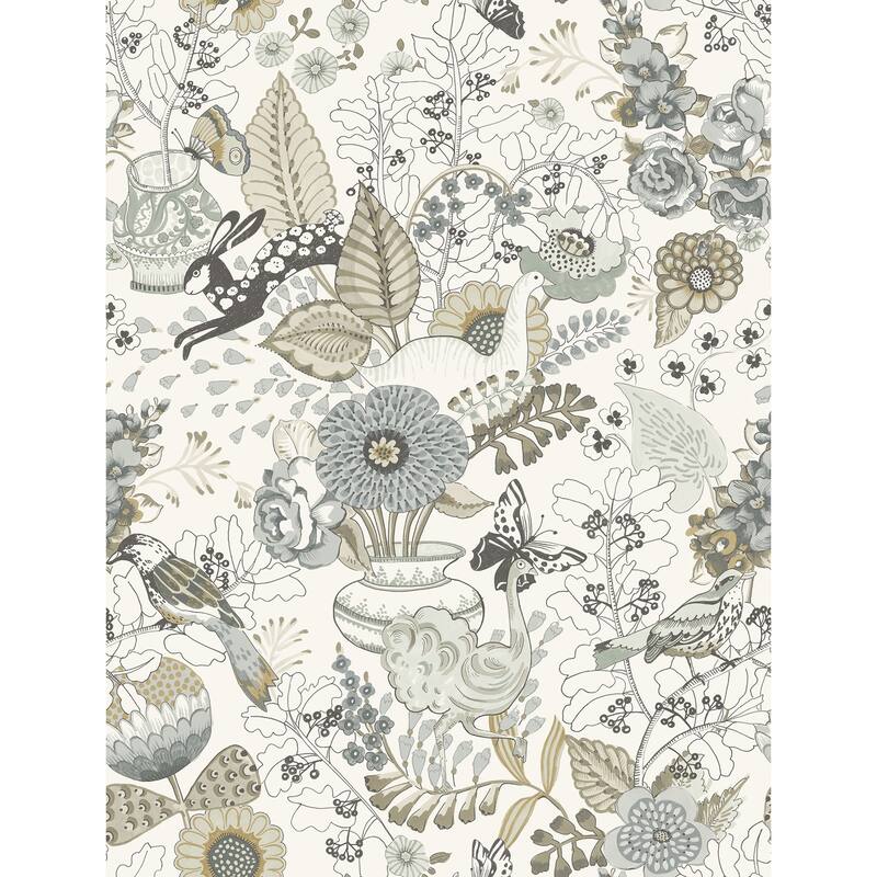 A-Street Prints Whimsy Neutral Fauna Wallpaper