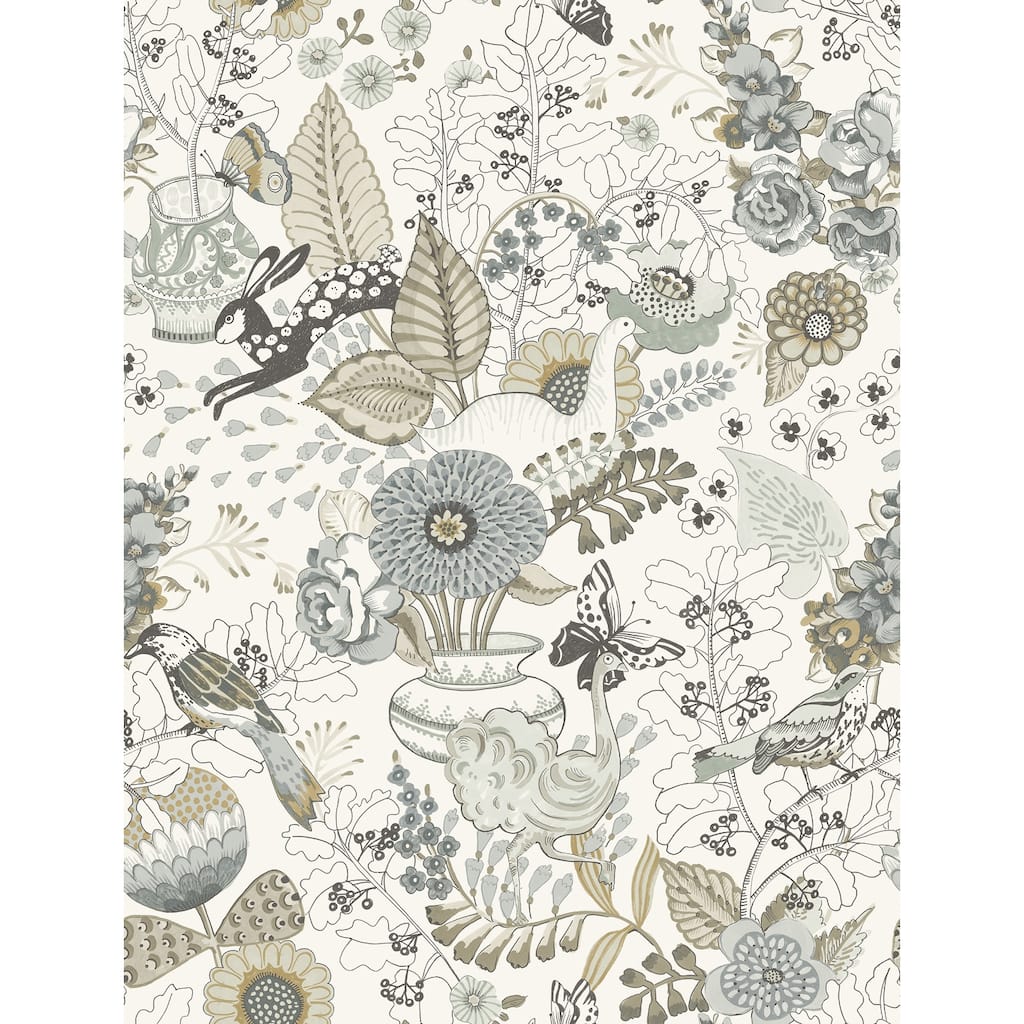 A-Street Prints Whimsy Neutral Fauna Wallpaper