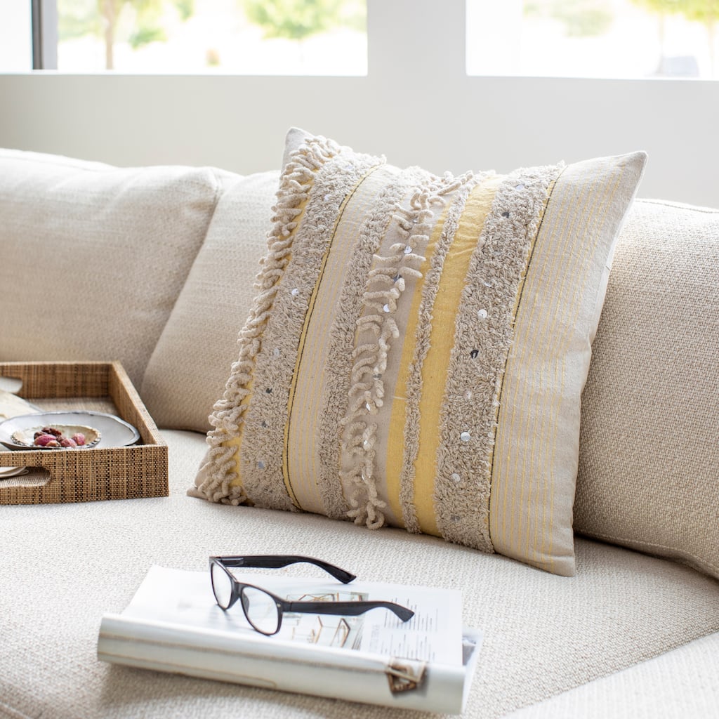 Talco Shaggy Boho Stripe 20-inch Throw Pillow