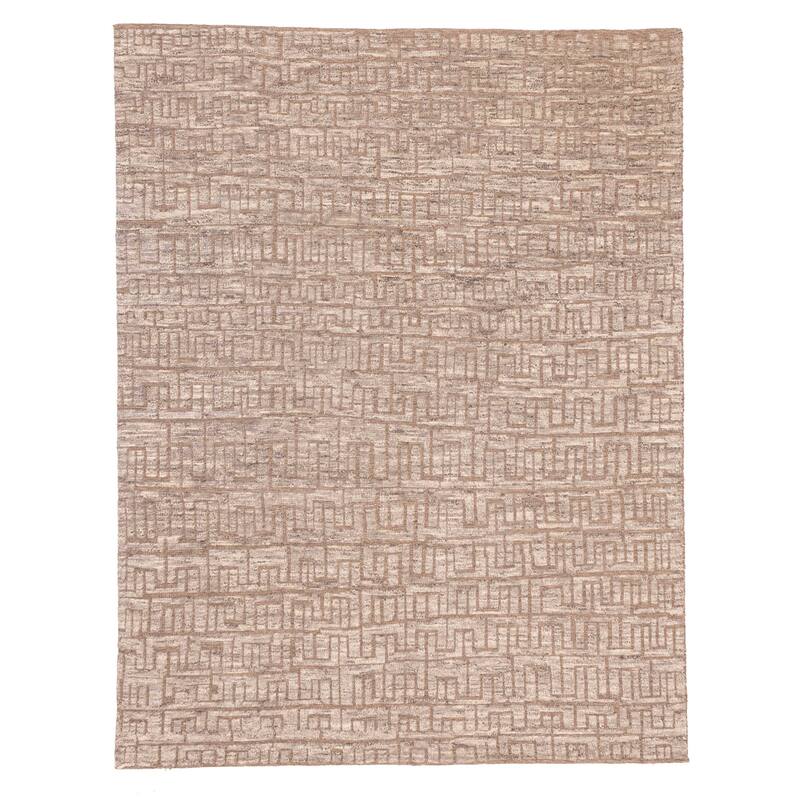ECARPETGALLERY Hand-knotted Looma Brown Wool Rug - 7'7 x 9'11