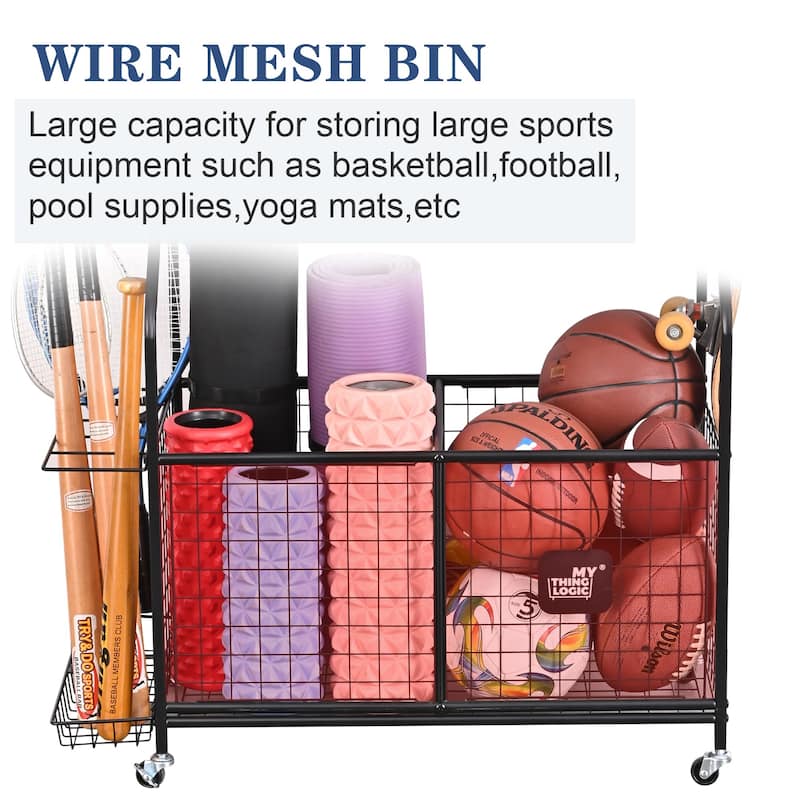 Garage Storage Sports Gear Organizer with Wheels