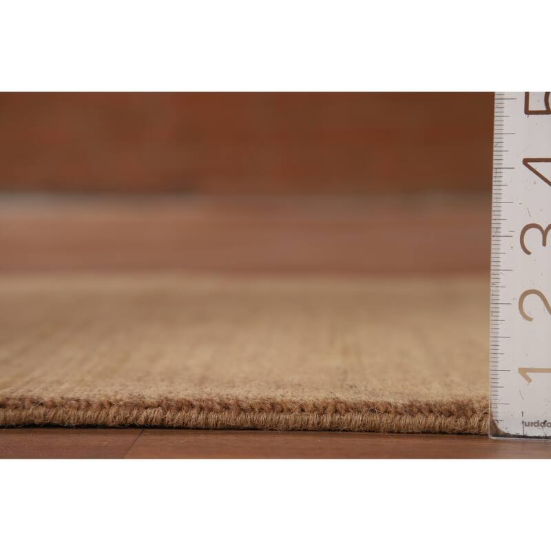 Light Brown Gabbeh Modern Runner Rug Hand-Knotted Wool Carpet - 2'7"x 9'9"