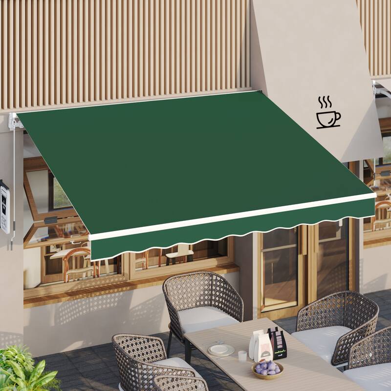 AECOJOY Manual Retractable Patio Awning Outdoor Sunshade Shelter (Cover Only)