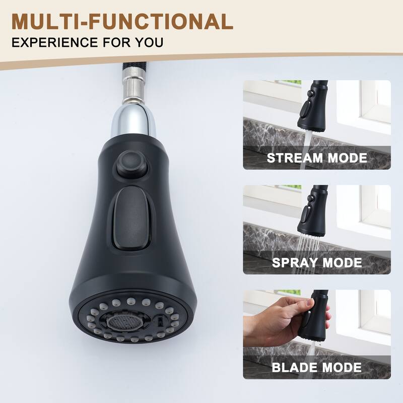 Single-Handle Pull-Out Sprayer Kitchen Faucet with Digital Display