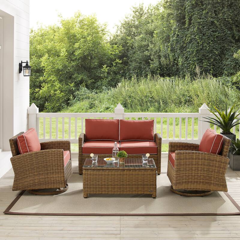 Crosley Bradenton 4Pc Swivel Rocker Conversation Set