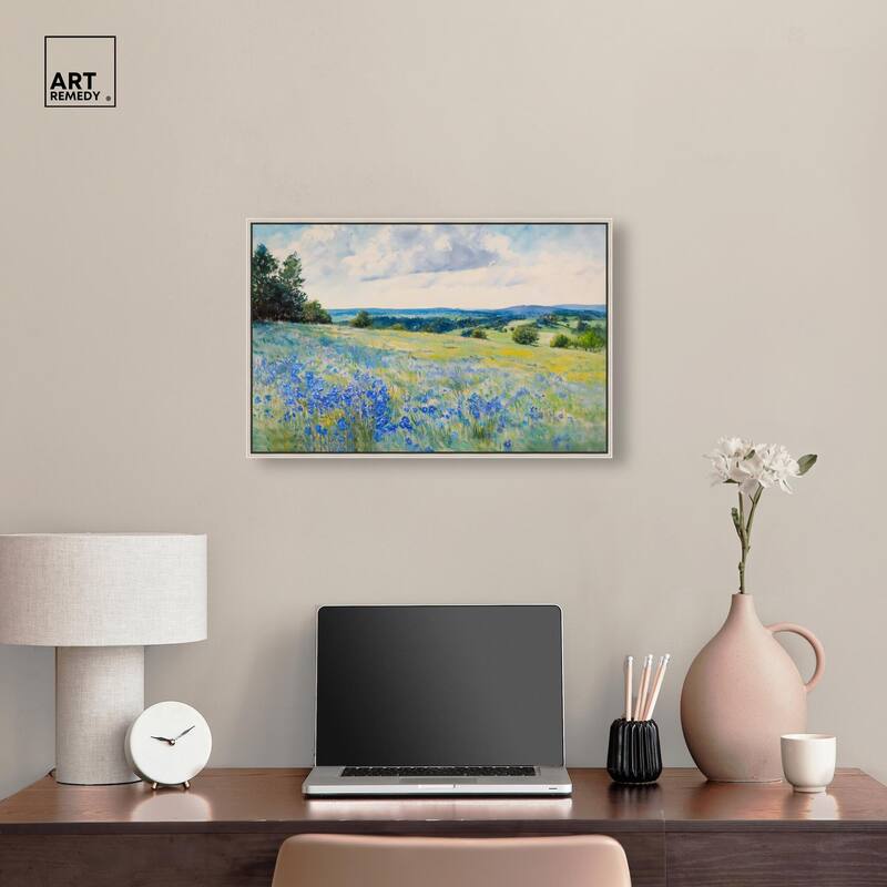 Sky Over Blue Fields Canvas by Art Remedy