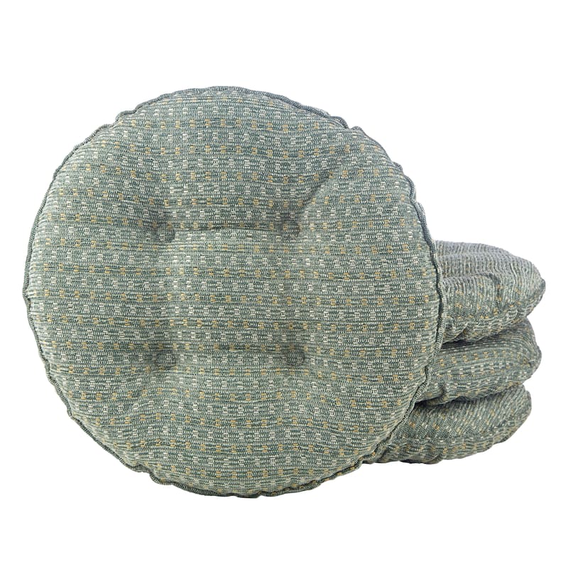 Klear Vu Raindrops Non-Slip Tufted Barstool Pad Cushion Set (Set of 4) - Celadon