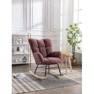 Fabric Rocking Glider Teddy Cushioned Rocking Chair - Bed Bath & Beyond ...