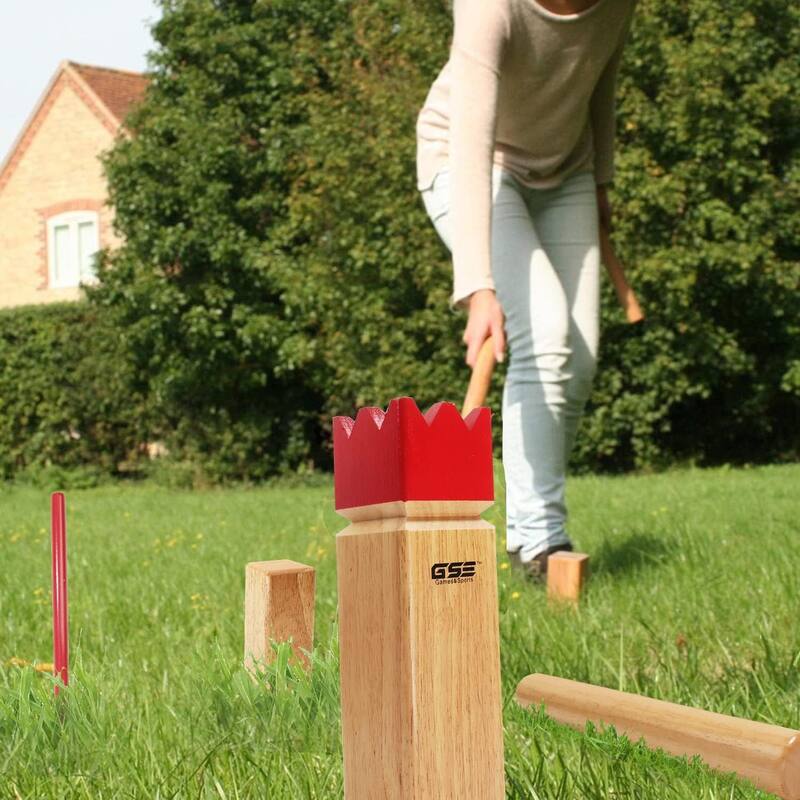 GSE™ Premium Rubber Hardwood Kubb Game Set with Carry Bag. Viking Chess Tossing/Throwing Game for Backyard, Lawn, Beach, Park