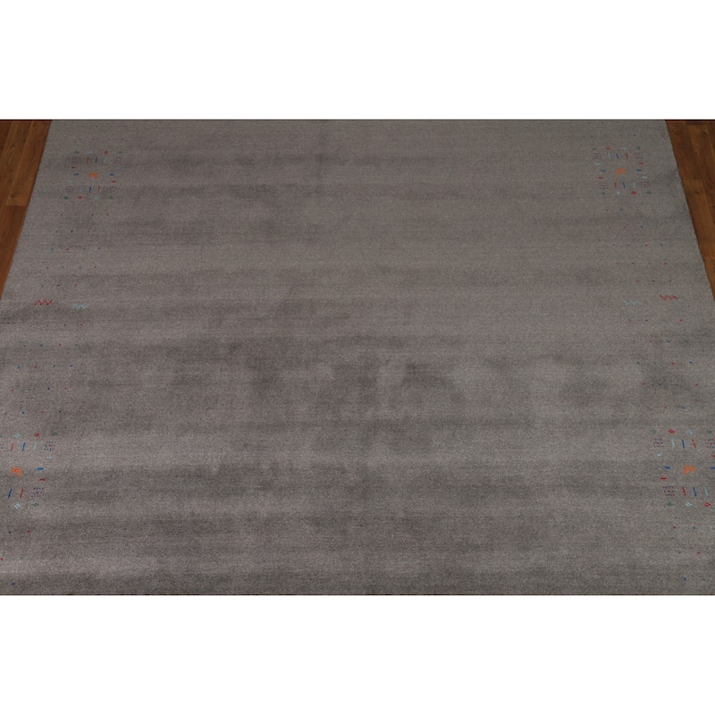 Handmade Gray Gabbeh Indian Area Rug 9x12 - 9' x 12'
