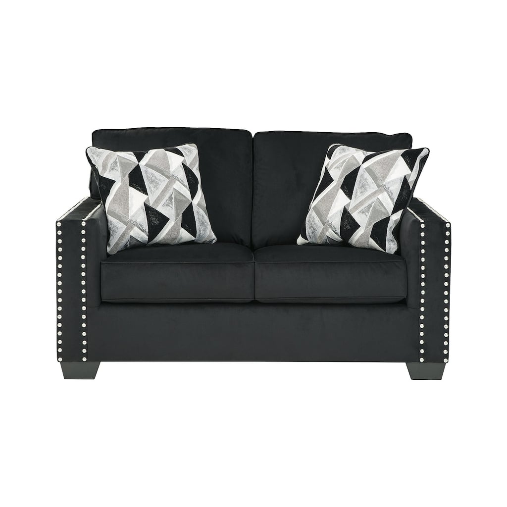 Gleston Contemporary Black Loveseat - 61"W x 38"D x 37"H