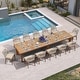 preview thumbnail 13 of 20, PURPLE LEAF Dining Set Patio Metal Rectangular Table and Wicker Rattan Chairs for Outside Porch Modern Outdoor Furniture Sets Honey(12+1)