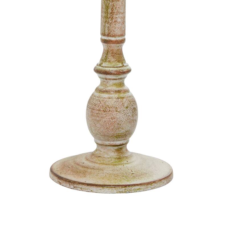 Beige Metal Rustic Candle Holder (Set of 2) - SET/2 15.25", 14.5"H