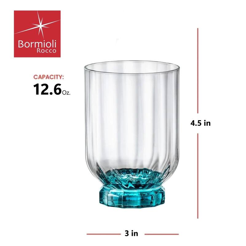 Bormioli Rocco Set of 4 Florian DOF Glasses - 12.6 oz.