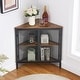 preview thumbnail 2 of 11, Javlergo Corner Table Modern Triangle 3-tier Storage Shelf with 2 Doors for Living Room Bedroom Office