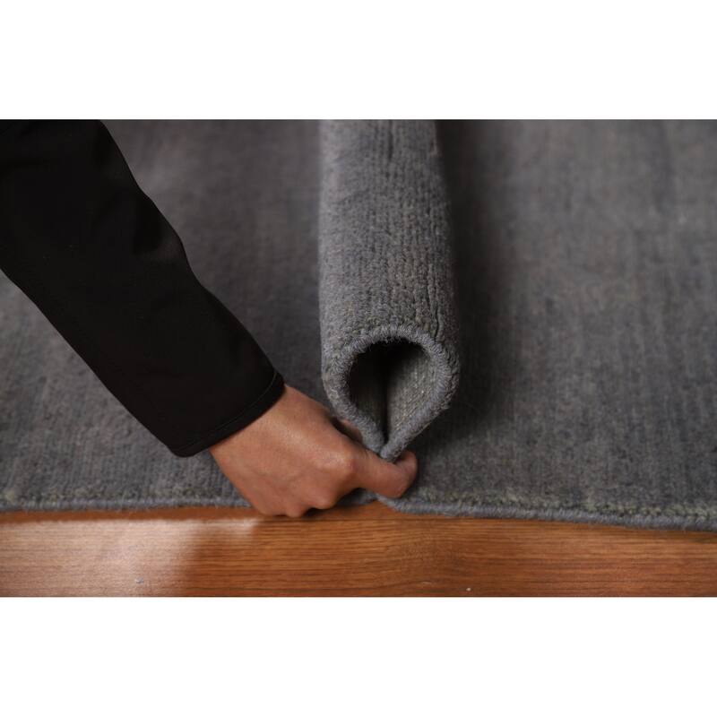 Modern Gray Gabbeh Oriental Accent Rug Hand-Knotted Wool Carpet - 2'6" x 3'10"
