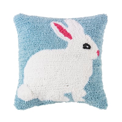 12" x 12" Easter Bunny Hooked Pillow
