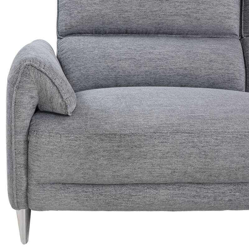 Furniture of America Pirel Modern Chenille L-Shaped Sectional Recliner with Chaise and USB Ports
