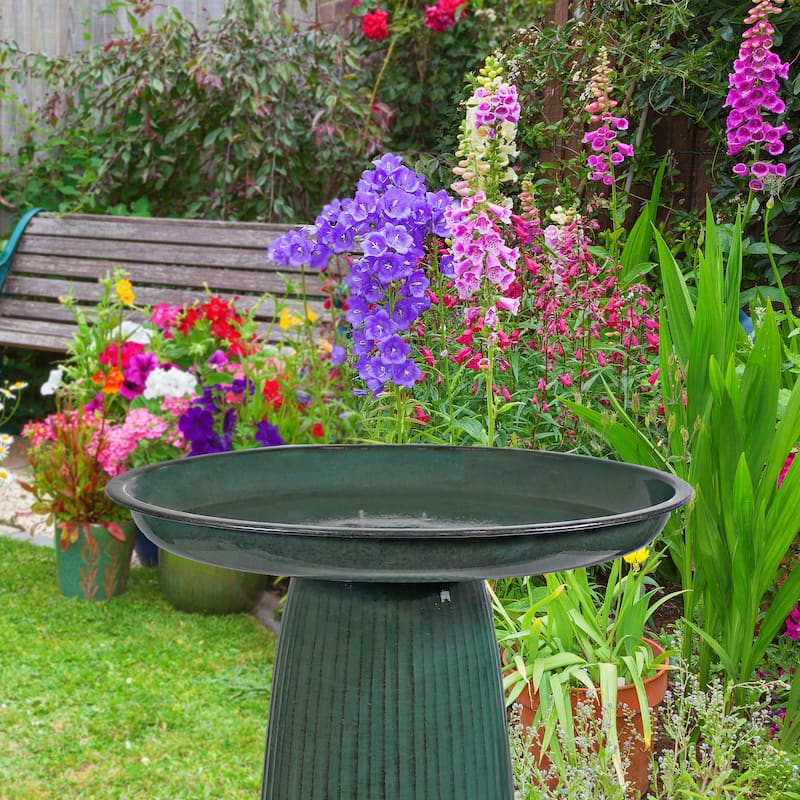 Gleeful Garden Metal Outdoor Bird Bath