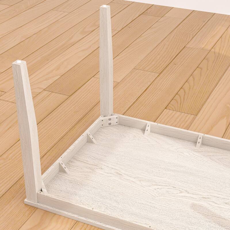 Javlergo 67 Inch Modern Wood Dining Table Solid Wood Rectangular Dining Table for Kitchen