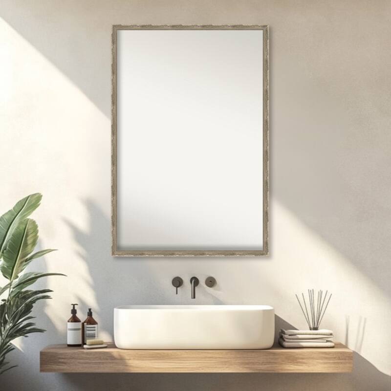 Mila Non-Beveled Wood Framed Bathroom Vanity Wall Mirror