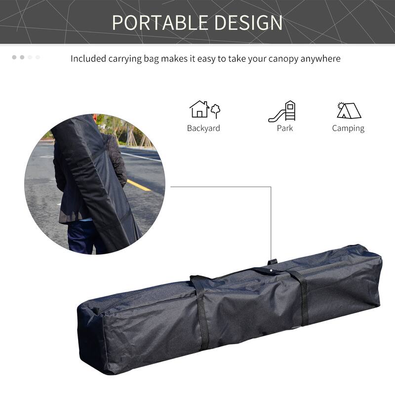 Outsunny 10'x 10' Outdoor Canopy Pop Up Event Tent with Slanted Legs for Events, Weddings, & Parties, American Flag