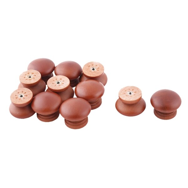 Dormitory Wood Round Cabinet Drawer Garderobe Pull Handle Grip Knob 1.3 Inch Dia 11pcs