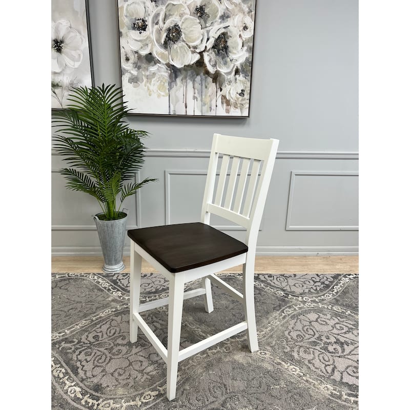 Pair of Solid Hardwood Counter Height Chairs