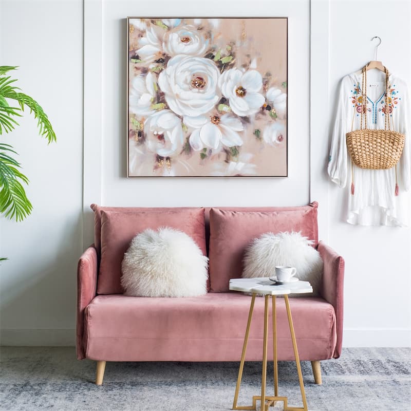 36" x 36" Square Framed Wall Art Flower Canvas Print,Home Decor