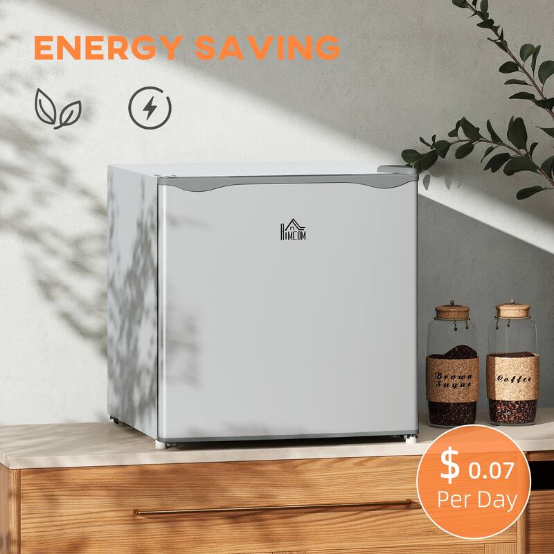 HOMCOM Mini Freezer Countertop, 1.1 Cu.Ft Compact Upright Freezer with Removable Shelves, Reversible Door for Home