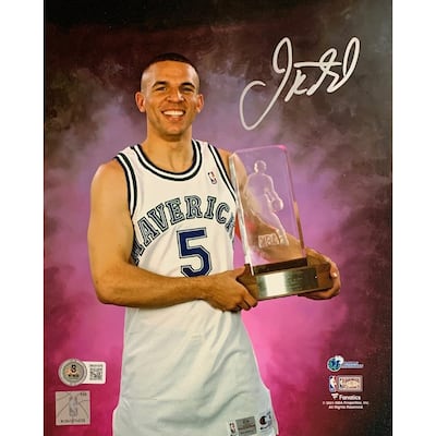 Jason Kidd Autographed Dallas Mavericks Rookie of the Year Signed Basketball 8x10 Photo Beckett COA - 8'6" x 11'6"