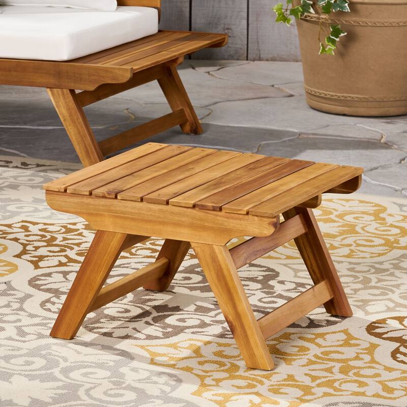 Sedona Outdoor Wooden Side Table by Christopher Knight Home - Teak Finish