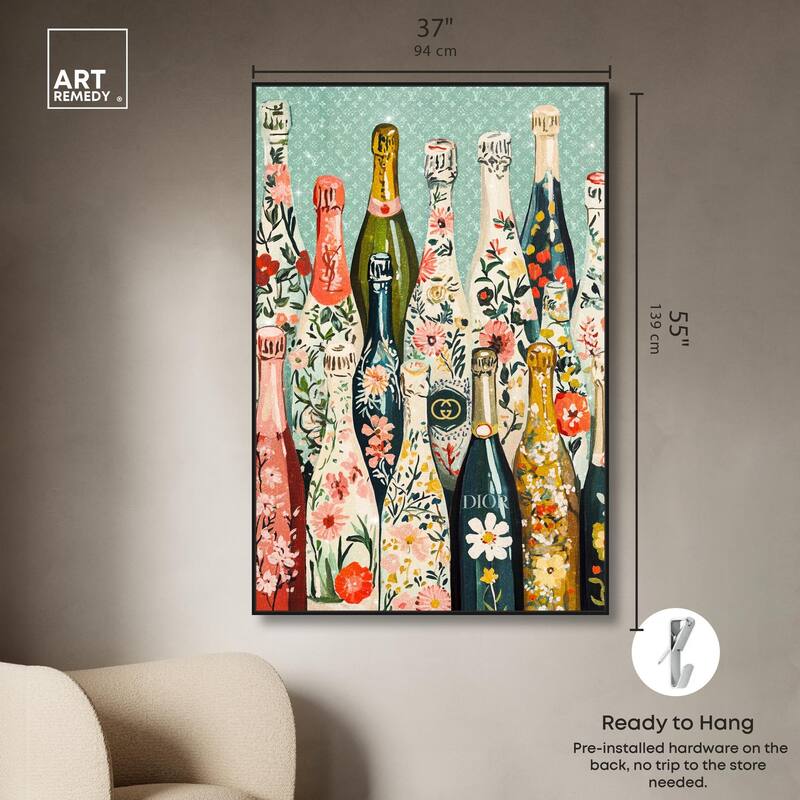 Floral Collection Bottles Canvas by Art Remedy