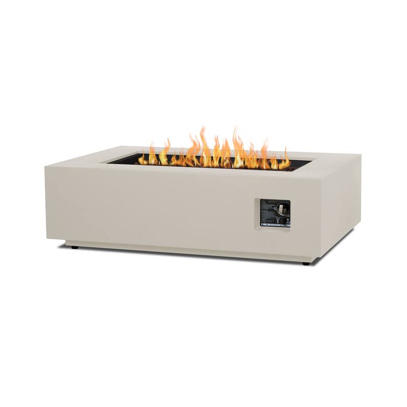 Aegean 50" Rectangle Gas Fire Table in Weathered Slate by Real Flame