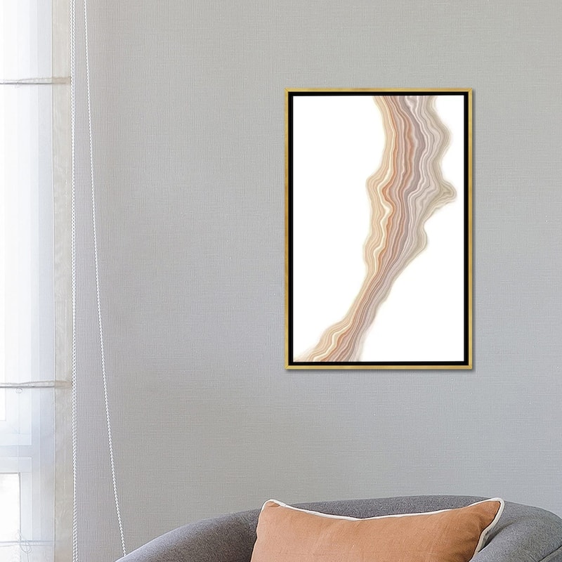 iCanvas "Taupe Liquefied" by 5by5collective Framed Canvas Print