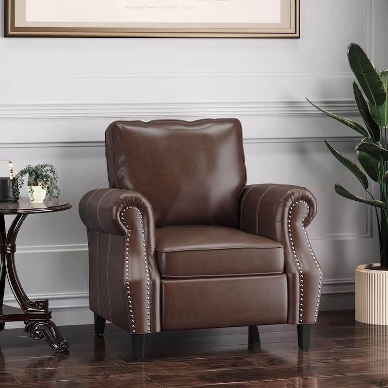 Dark Brown 36.5" PU Upholstered Club Chair