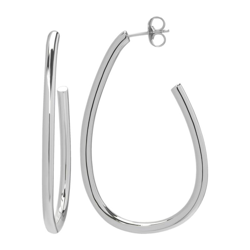 Victoria Townsend Silver Plated Teardrop Hoop Earring 50mm