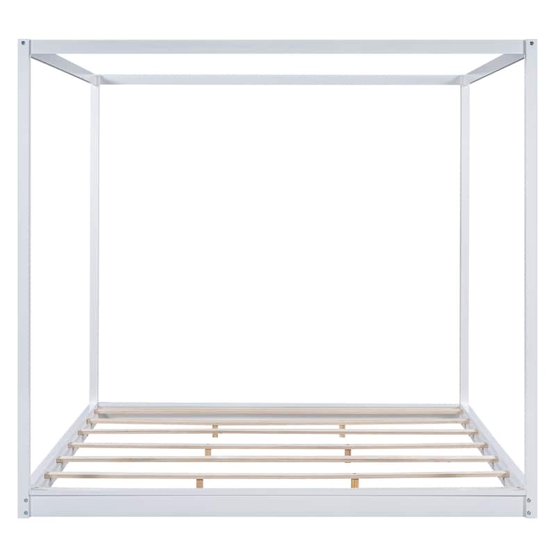 King Size Canopy Platform Bed with Support Legs