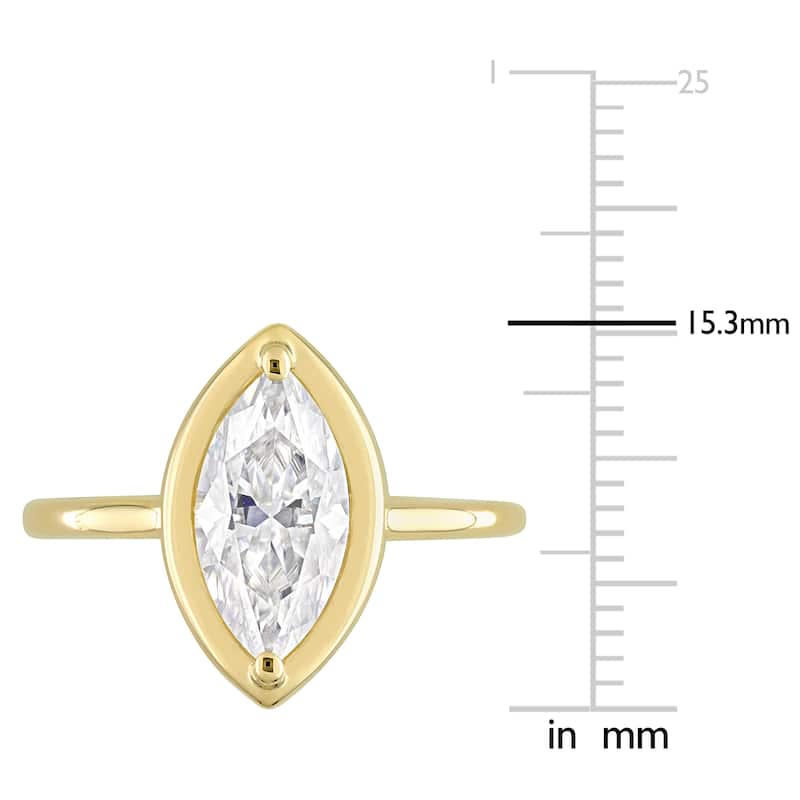 Miadora 1 1/2ct DEW Marquise Created Moissanite Engagement Ring in 10k Yellow Gold