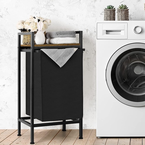 Laundry Hamper with Shelf On Sale Bed Bath & Beyond 37622506