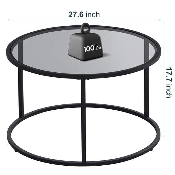 Round Coffee Table Glass Coffee Tables for Small Space Simple Modern