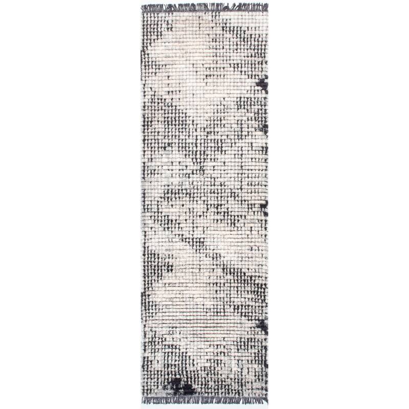 Nuloom Mandi Soft Shag Abstract Fringe Area Rug